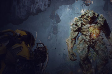 Robot and a creature fighting