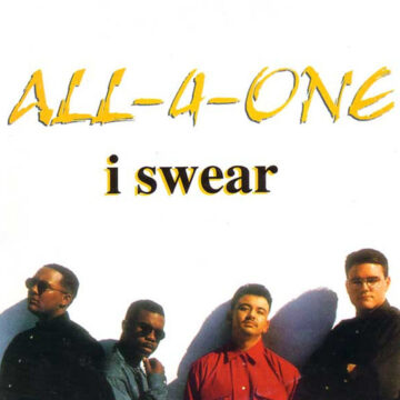 Medium shot of the four members with "All 4 One - I swear" written on the top