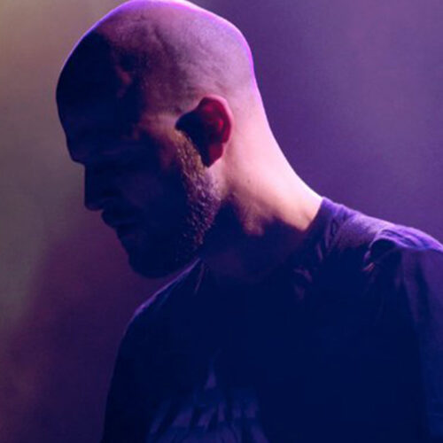 Close-up profile of the artist Dynatron