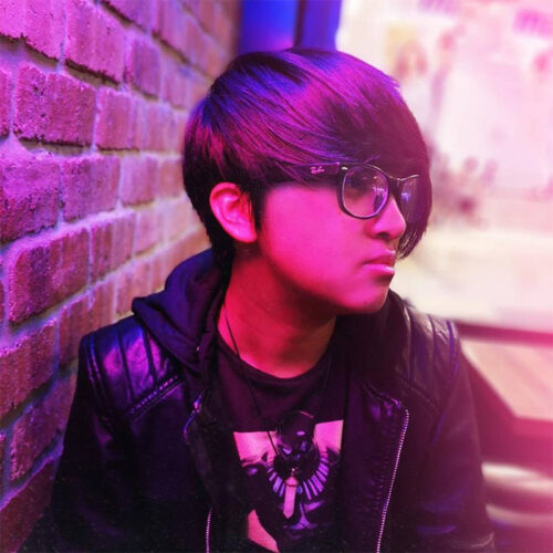 Close-up profile of the artist Starlyte