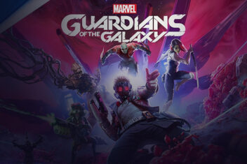 Guardians of the Galaxy Poster - 5 Characters holding their weapons