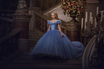 Cinderella character going down the stairs
